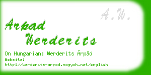 arpad werderits business card